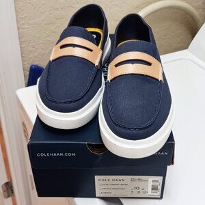 Men’s Cole Haan GrandPro Rally Canvas Penny Loafer Size 10W – New-in-box